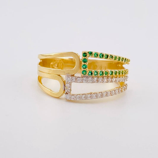 Intertwined Lines Ring 3.4g / Size 7 3/4 Yellow Gold 18K