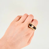 Fire Beads Ring 9.45g / Size 9 3/4 Two Yellow White Gold 18K