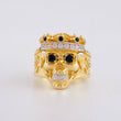 Anillo Calavera 15.05g / T9 1/4 Dos Oros Amarillo Blanco 18K