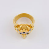 Anillo Calavera 15.05g / T9 1/4 Dos Oros Amarillo Blanco 18K