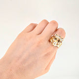 Anillo Calavera 15.05g / T9 1/4 Dos Oros Amarillo Blanco 18K