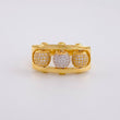 Fire Beads Ring 9.1g / T10 1/2 Two Yellow White Gold 18K