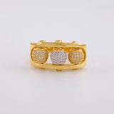 Fire Beads Ring 9.1g / T10 1/2 Two Yellow White Gold 18K