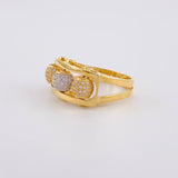 Fire Beads Ring 9.1g / T10 1/2 Two Yellow White Gold 18K