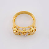Fire Beads Ring 9.1g / T10 1/2 Two Yellow White Gold 18K