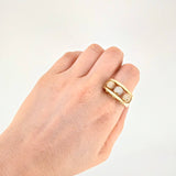 Fire Beads Ring 9.1g / T10 1/2 Two Yellow White Gold 18K