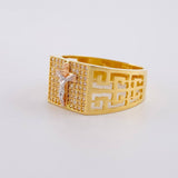 Anillo Tribal Cruz Cristo 6.35g / T10 1/4 Tres Oros 18K