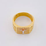 Anillo Tribal Cruz Cristo 6.35g / T10 1/4 Tres Oros 18K