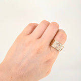 Anillo Tribal Cruz Cristo 6.35g / T10 1/4 Tres Oros 18K