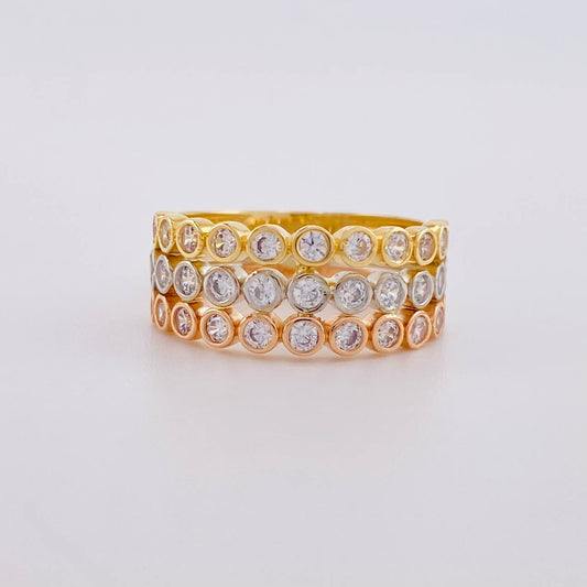 Triple Line Circular Ring 5.4g / T7 3/4 Three Golds 18K