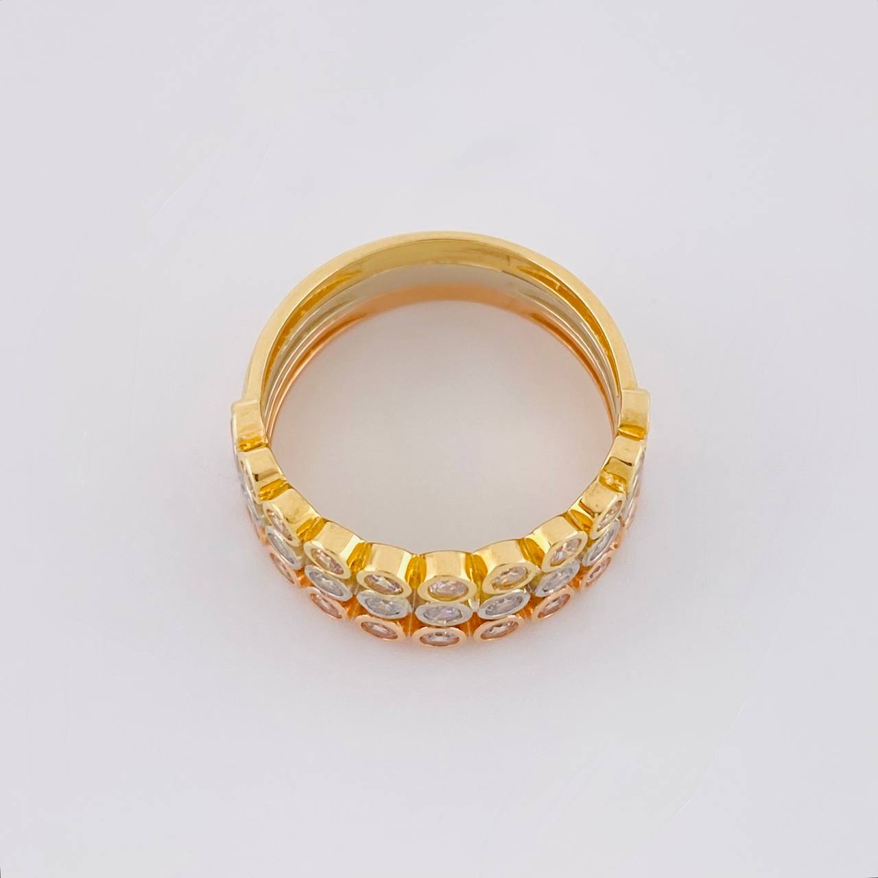 Triple Line Circular Ring 5.4g / T7 3/4 Three Golds 18K