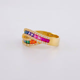 Cross Channel Ring 4.15g / Size 7 3/4 Yellow Gold 18K