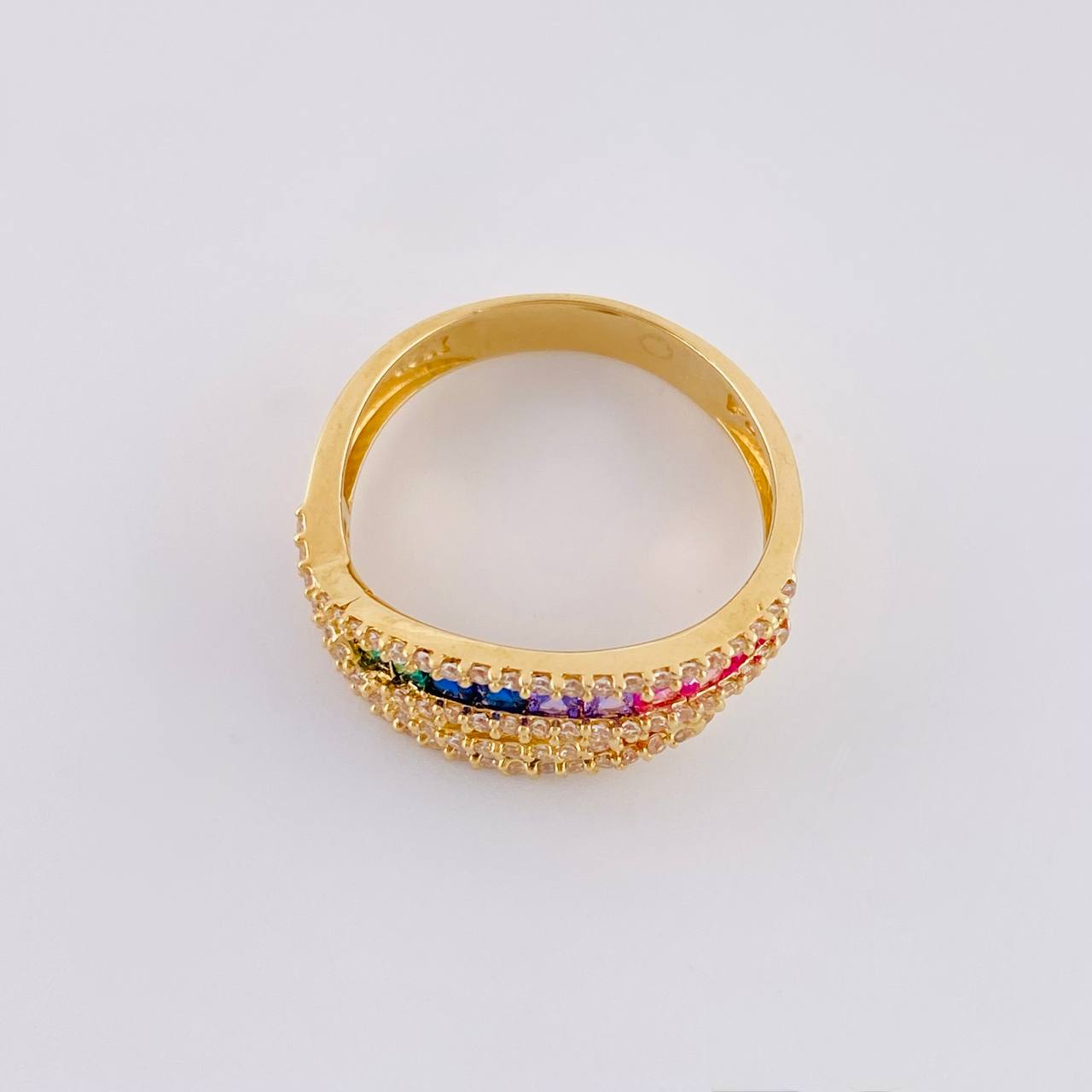 Cross Channel Ring 4.15g / Size 7 3/4 Yellow Gold 18K