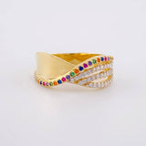 Perpendicular Waves Ring 3.55g / Size 7 Yellow Gold 18K