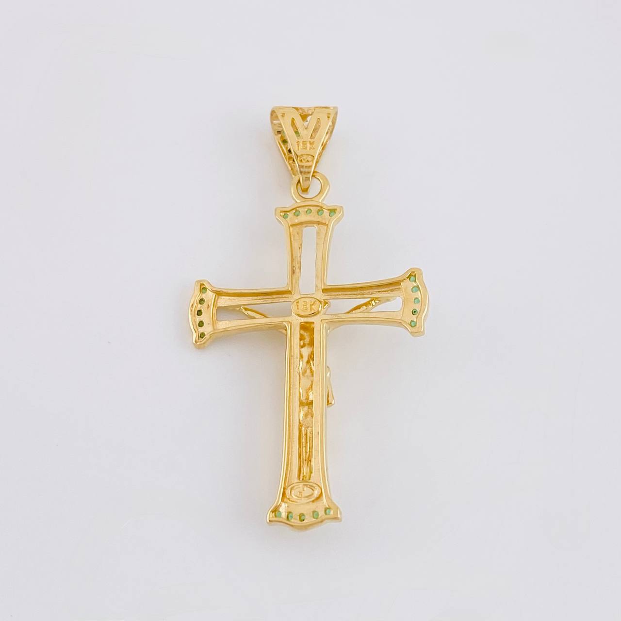 Pendant Cross Christ 3.9g / 1 3/4 in 18K Yellow Gold