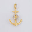 Pendant Anchor Movable Helm 2.2g / 1 1/2 in 18K Yellow Gold