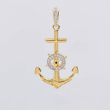 Pendant Anchor Movable Helm 2.2g / 1 1/2 in 18K Yellow Gold