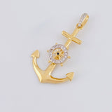 Pendant Anchor Movable Helm 2.2g / 1 1/2 in 18K Yellow Gold