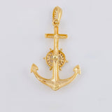 Pendant Anchor Movable Helm 2.2g / 1 1/2 in 18K Yellow Gold