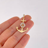 Pendant Anchor Movable Helm 2.2g / 1 1/2 in 18K Yellow Gold