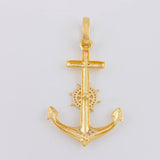 Pendant Anchor Mobile Helm 4.75g / 2 1/4 in Two-Tone Yellow White 18K Gold
