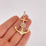 Dije Ancla Timón Movil 4.55g / 2 1/4 in Oro Amarillo 18K