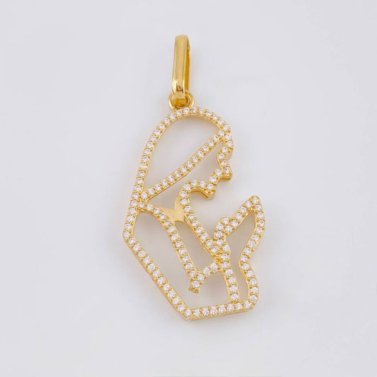 Pendant Virgin Mary 6.75g / 2 1/4 in Yellow Gold 18K
