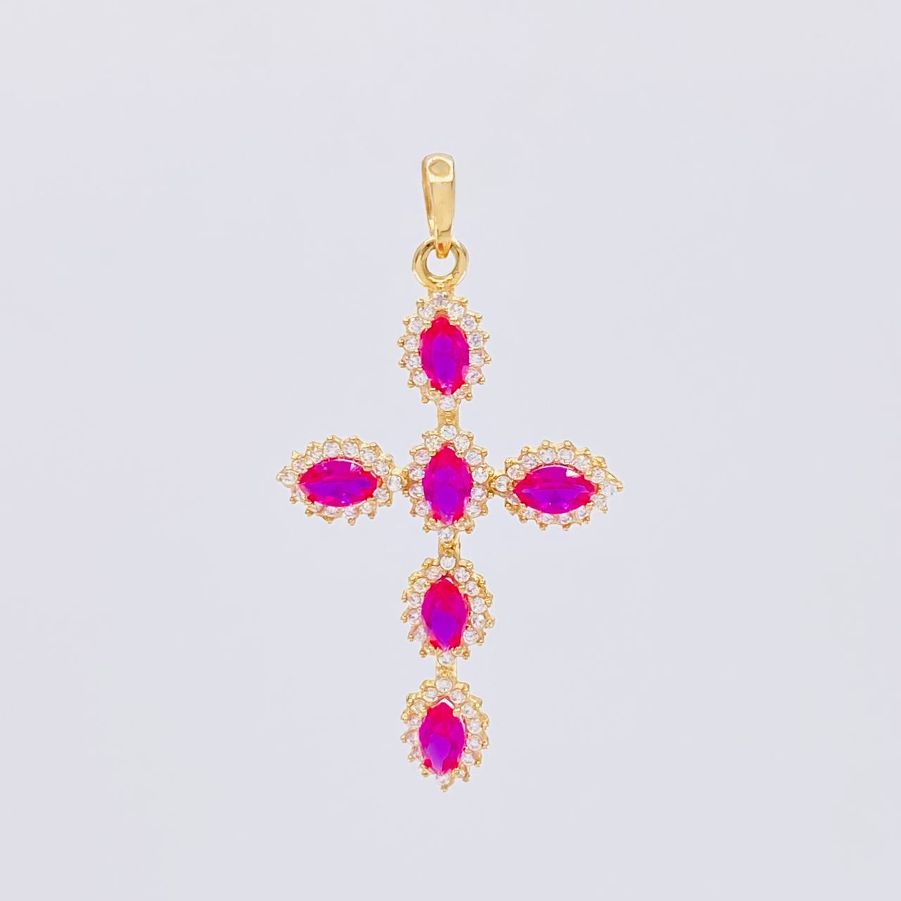Pendant Oval Dense Cross 2.35g / 1 1/4 in 18K Yellow Gold