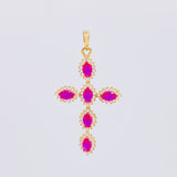 Pendant Oval Dense Cross 2.35g / 1 1/4 in 18K Yellow Gold
