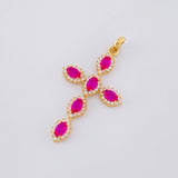 Pendant Oval Dense Cross 2.35g / 1 1/4 in 18K Yellow Gold