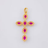Pendant Oval Dense Cross 2.35g / 1 1/4 in 18K Yellow Gold