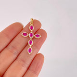 Pendant Oval Dense Cross 2.35g / 1 1/4 in 18K Yellow Gold