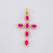 Pendant Oval Dense Cross 2.35g / 1 1/4 in 18K Yellow Gold