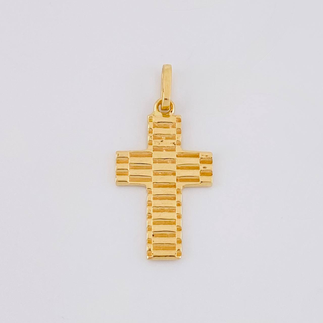 Dije Cruz Rayada 2g / 1 1/4 in Oro Amarillo 18K