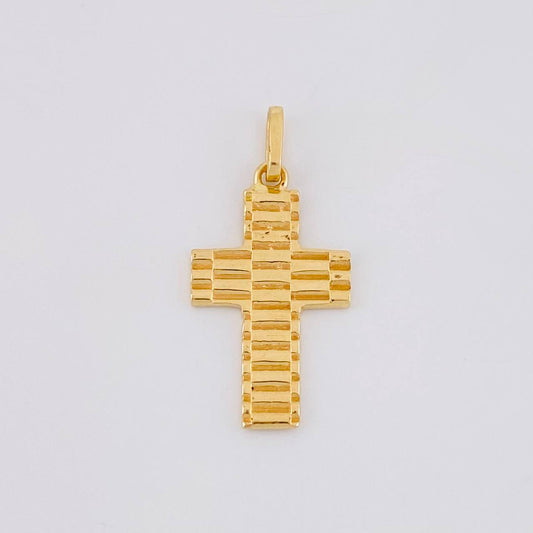 Dije Cruz Rayada 2g / 1 1/4 in Oro Amarillo 18K