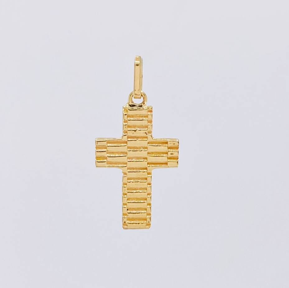 Dije Cruz Rayada 2g / 1 1/4 in Oro Amarillo 18K