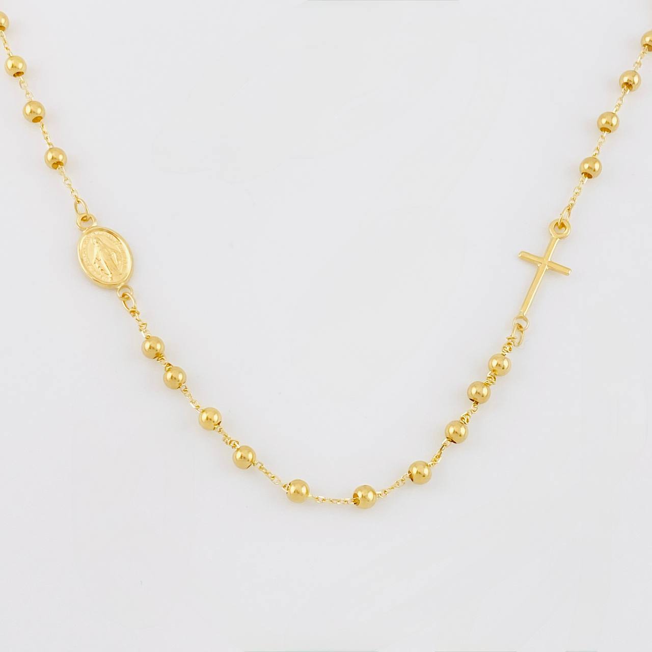Cadena Denario Virgen Milagrosa 3.1g / 18 in / 2.6mm Oro Amarillo 18K