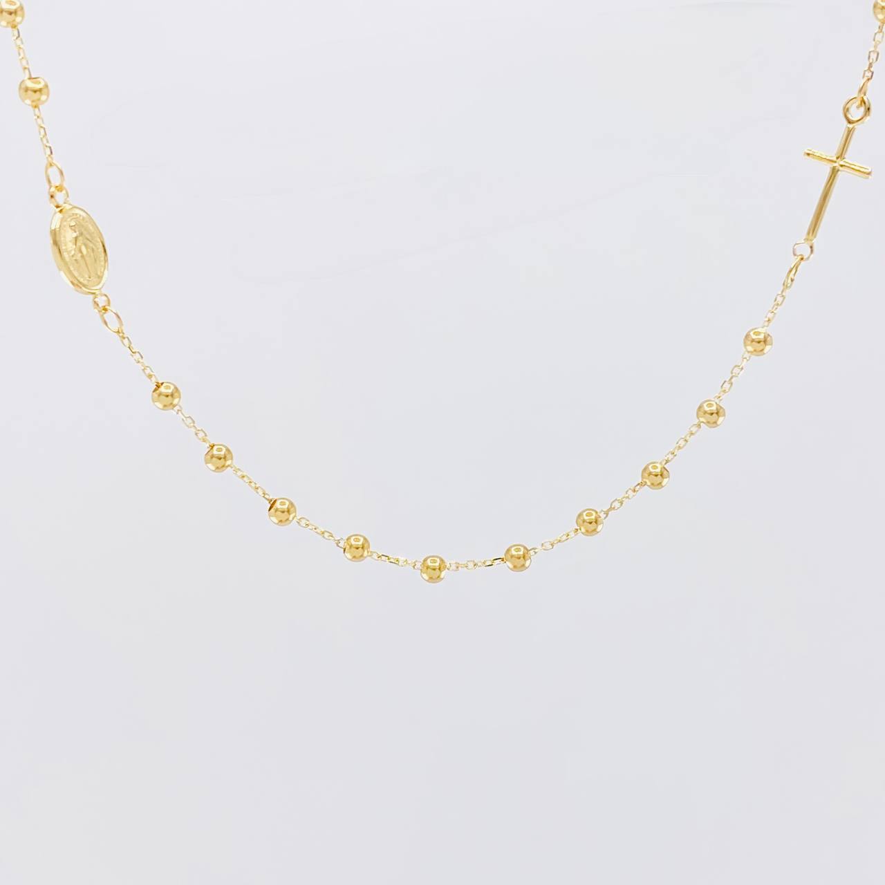 Cadena Denario Virgen Milagrosa 3.1g / 18 in / 2.6mm Oro Amarillo 18K