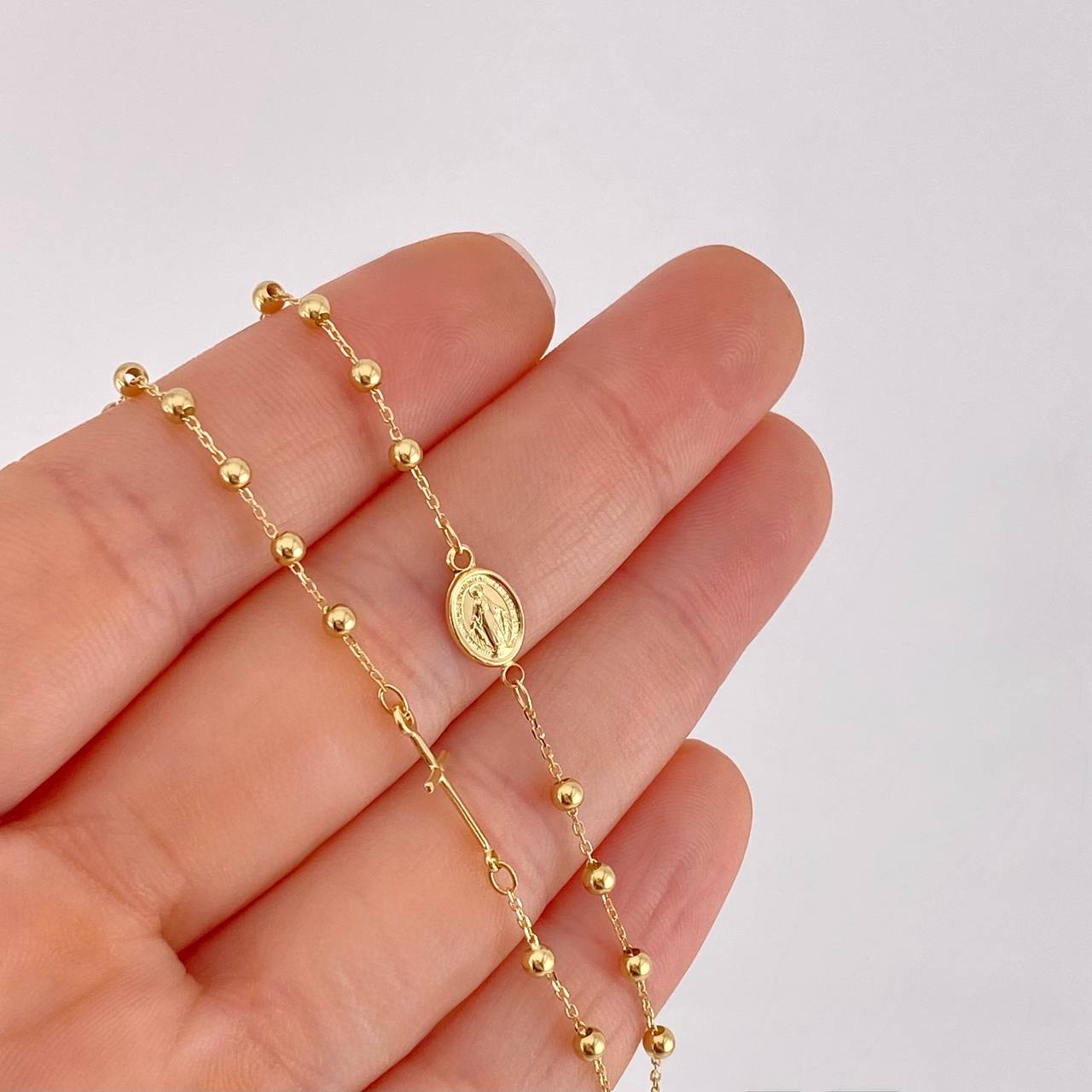 Miraculous Virgin Rosary Chain 3.1g / 18 in / 2.6mm 18K Yellow Gold