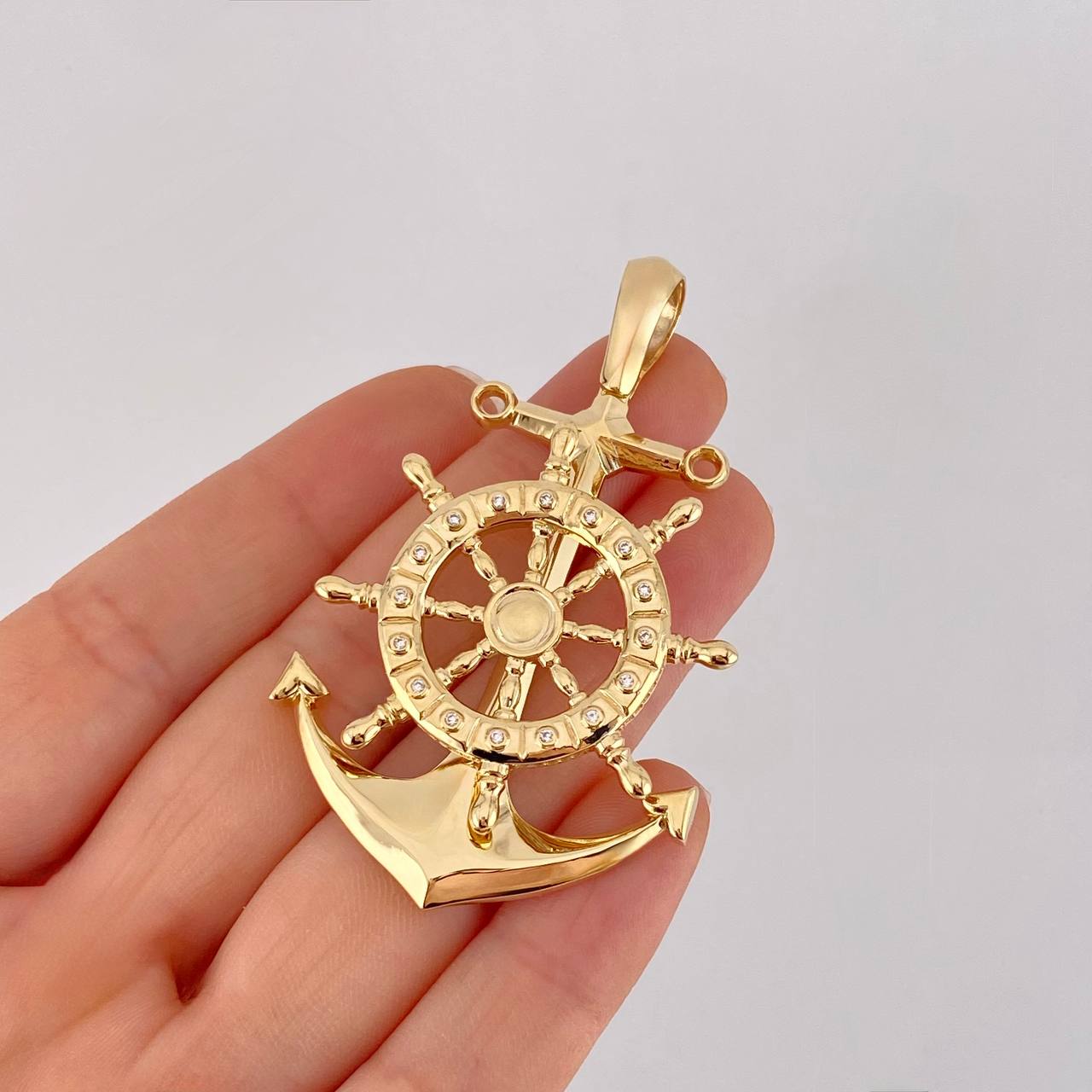 Pendant Anchor Mobile Helm 17.6g / 2 1/2 in 18K Yellow Gold
