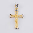 Dije Cruz Cristo 3.95g / 1 3/4 in Dos Oros Amarillo Blanco 18K