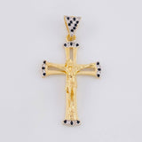 Dije Cruz Cristo 3.95g / 1 3/4 in Dos Oros Amarillo Blanco 18K