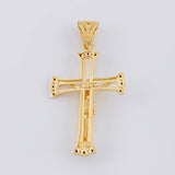 Dije Cruz Cristo 3.95g / 1 3/4 in Dos Oros Amarillo Blanco 18K