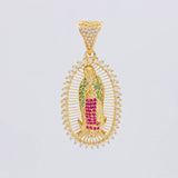Pendant Virgin of Guadalupe 7.8g / 1 3/4 in Yellow Gold 18K