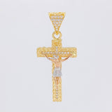 Dije Cruz Cristo 3.95g / 1 1/2 in Tres Oros 18K