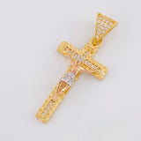 Dije Cruz Cristo 3.95g / 1 1/2 in Tres Oros 18K