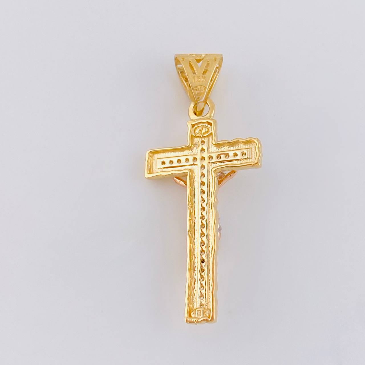 Dije Cruz Cristo 3.95g / 1 1/2 in Tres Oros 18K