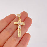 Dije Cruz Cristo 3.95g / 1 1/2 in Tres Oros 18K