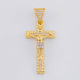 Pendant Cross Christ 3.95g / 1 1/2 in Yellow Gold 18K