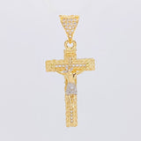Pendant Cross Christ 3.95g / 1 1/2 in Yellow Gold 18K